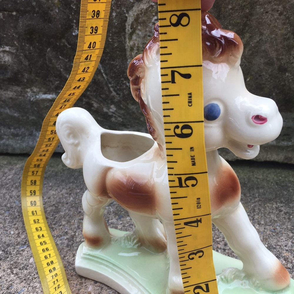 Vintage ceramic Remple “Frisky”pony planter (7024). - Picture 8 of 9